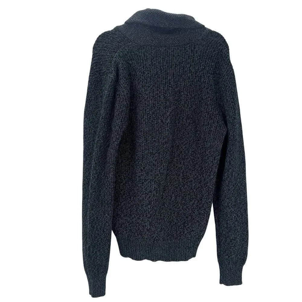 Faherty Men's Marled Cotton Cardigan Sweater Long Sleeve Black Size Large NWT